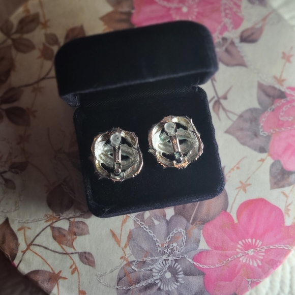 Vtg Nina Ricci Silver Tone Bamboo Earnings 🎍💗 - Picture 3 of 4